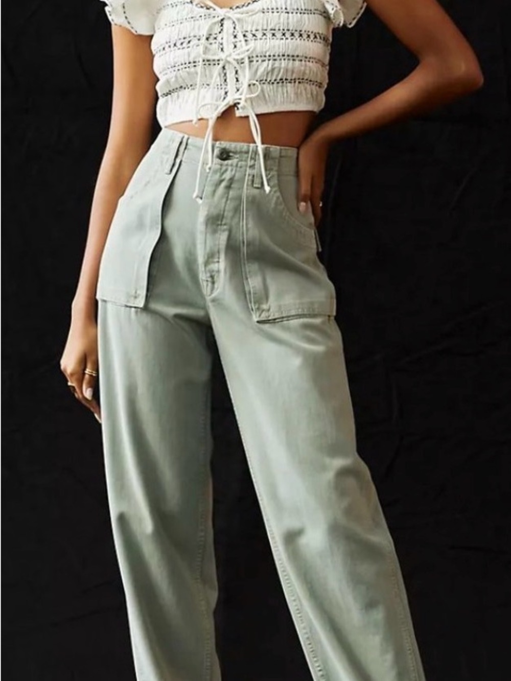 Anthropologie White Smocked
Embroidered Puff Sleeve Crop Top S - Picture 13 of 13
